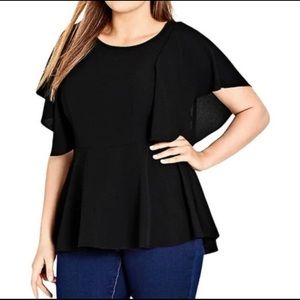 City Chic Flutter Sleeve Top
